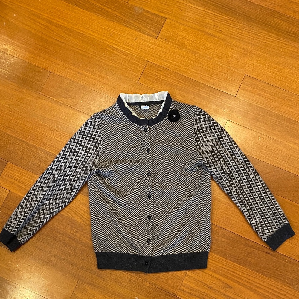 J. Crew Ruffle Neck Cardigan